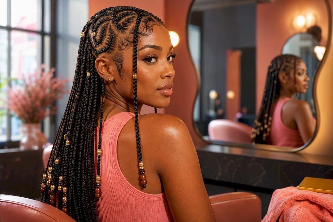 6–8 Weeks Scalp Safe Fulani Braids With Beads, Stylist Tested